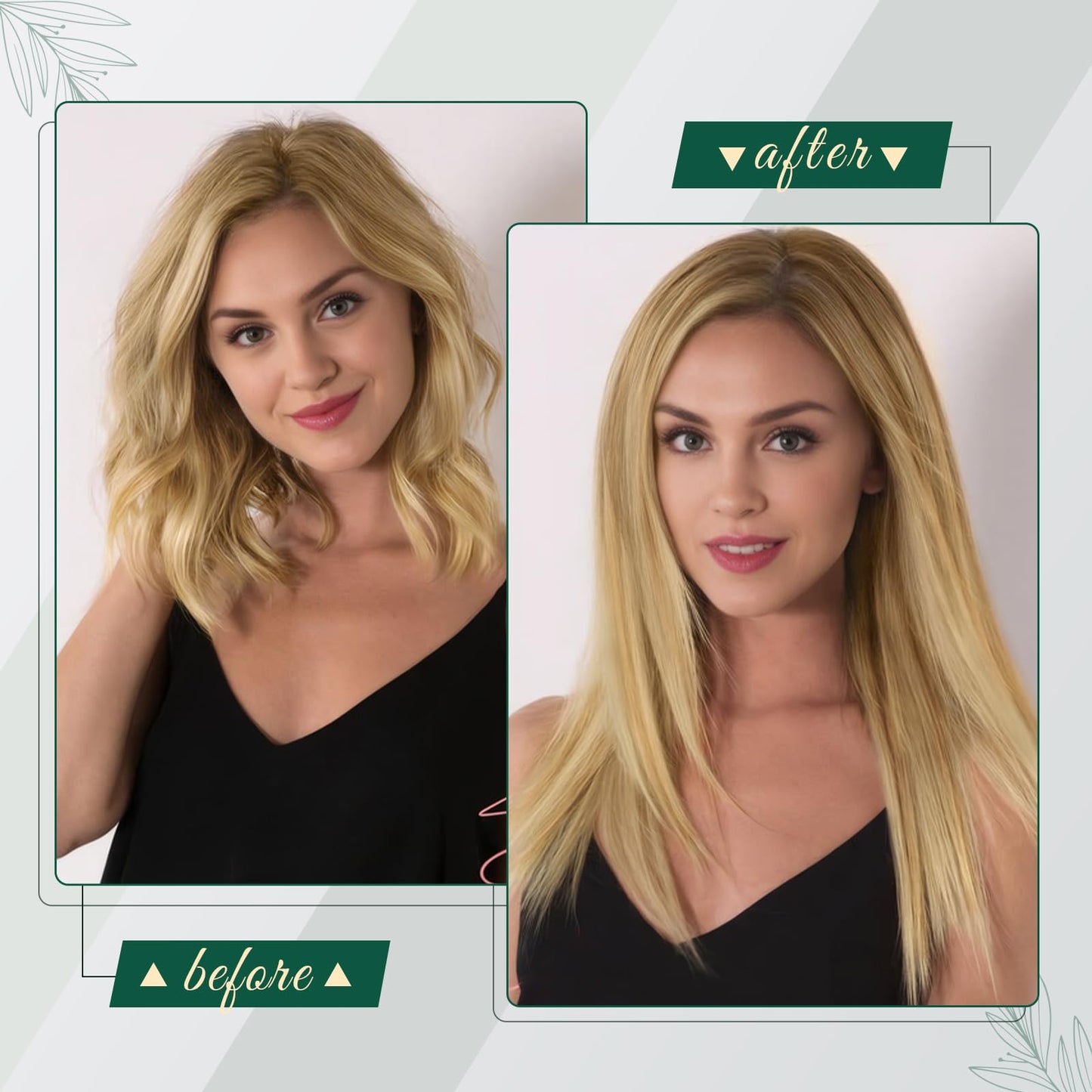 RUNATURE Blonde Weft Hair Extensions Human Hair Straight Remy Hair Weft Extensions Golden Blonde with Platinum Blonde Double Weft Sew in Human Hair Extensions Thick Full Ends 12 Inch 70g