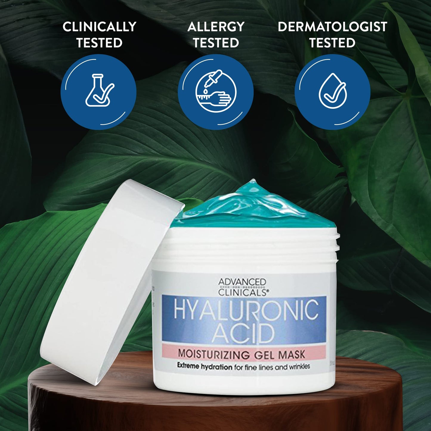 Advanced Clinicals Collagen Anti Aging Gel Mask W/Coconut Oil & Rosewater + Hyaluronic Acid Moisturizing Gel Mask W/Soothing Chamomile 2-Pack Skin Care Set. Hydrating Facial Skincare Mask Bundle