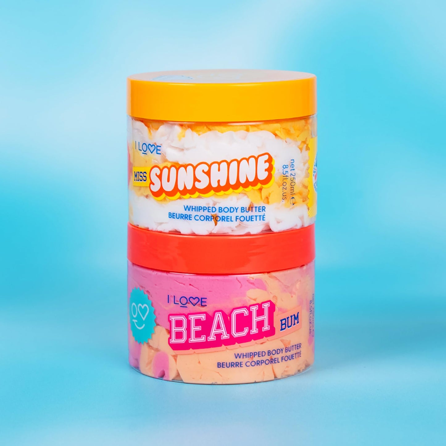 I LOVE Cosmetics Miss Sunshine Whipped Body Butter - Body Moisturizer for Women - Shea and Cocoa Butter, Avocado Oil - Vanilla Caramel Scent - 8.5 oz