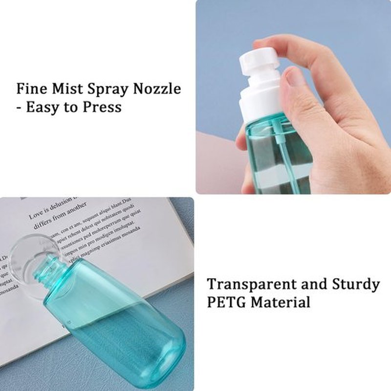 Cosywell Spray Bottle for Hair TSA Approved 3.4oz 100ml 3 Pack Leak Proof Travel Spray Bottle Empty Refillable Small Spray Bottles for Perfume Essential Oils Toners Rose Water Cosmetics (3Green)
