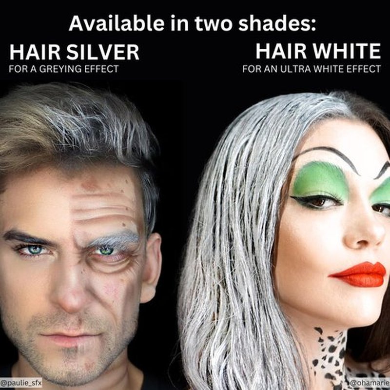 Mehron Makeup Hair White | Washable White Hair Dye | Temporary Hair Color for Theatre, Cosplay, & Halloween 1 fl oz (30ml) (White)