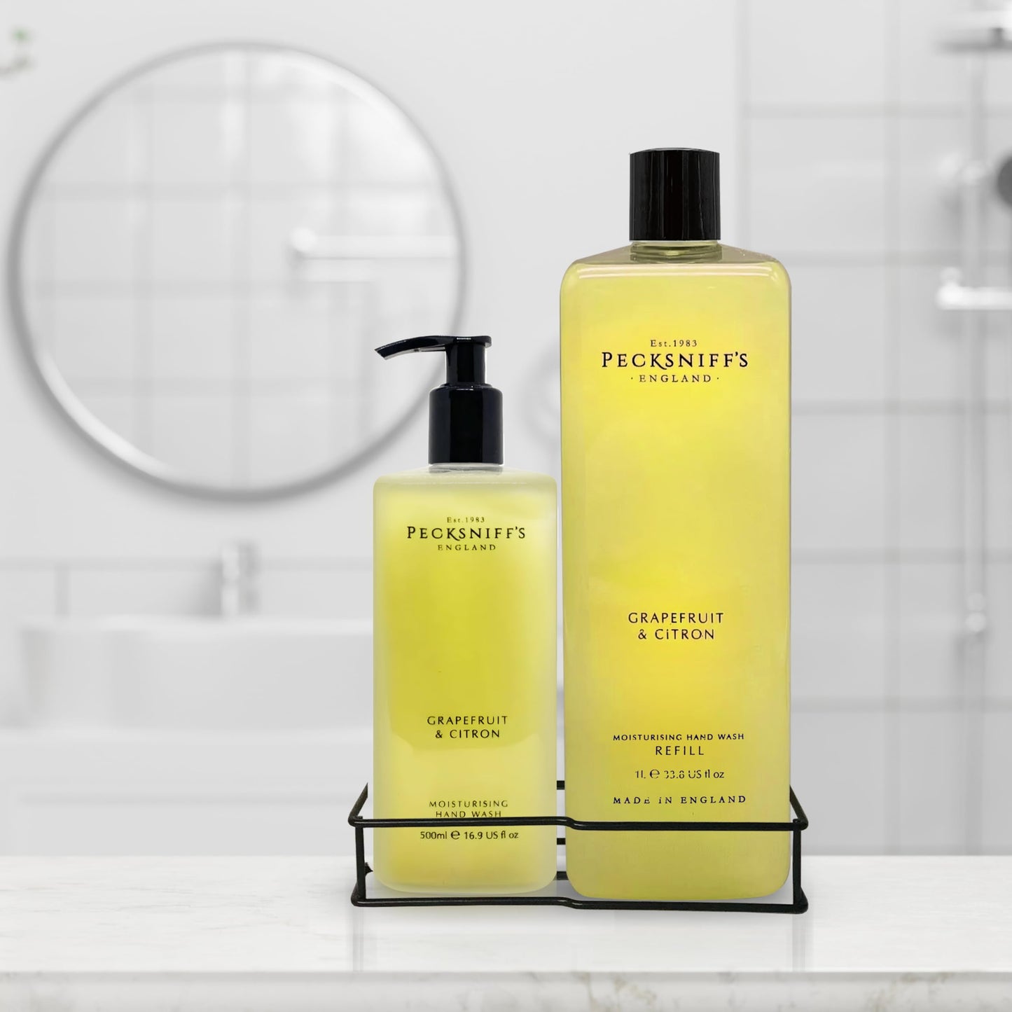 Pecksniff's Classic Moisturizing Hand Wash 500ml Set with 1L Refill (Grapefruit & Citron)