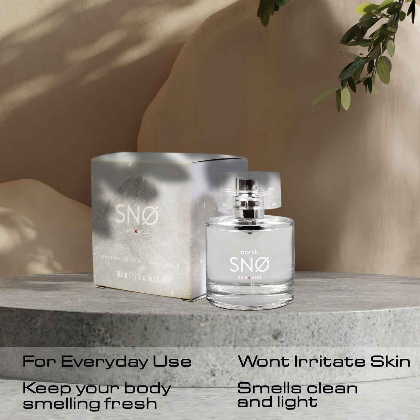 Geir Ness NORSK SNØ Eau de Parfum for Women, Fresh Herbal Scent, 100 ml