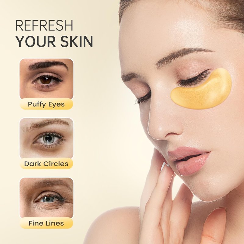 15 Pairs 24K Gold Under Eye Patches - Collagen Face Masks for Dark Circles & Puffy Eyes | Spa Gift Set