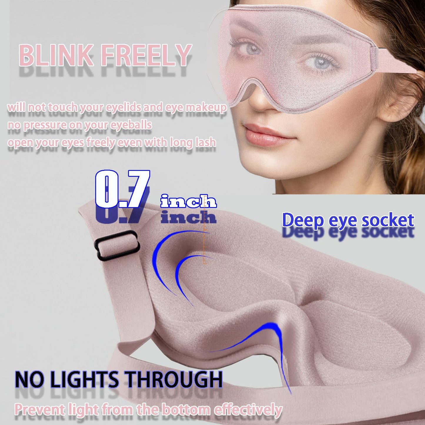 Eye Mask for Lash Extensions, Sleep Mask for Lash Extensions for Women,Lash Extension Sleep Mask for Travel Yoga Nap, 100% Blackout 3D Eye Mask for Sleeping