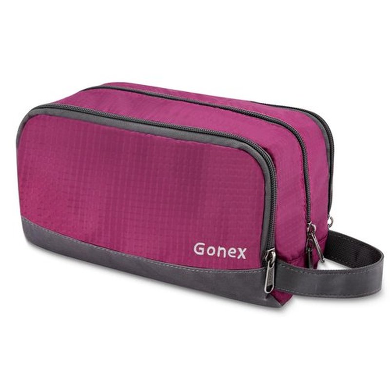 Gonex Travel Toiletry Bag Nylon, Cosmetic Makeup Bag for Women, Dopp Kit Shaving Bag Toiletry Organizer Purple