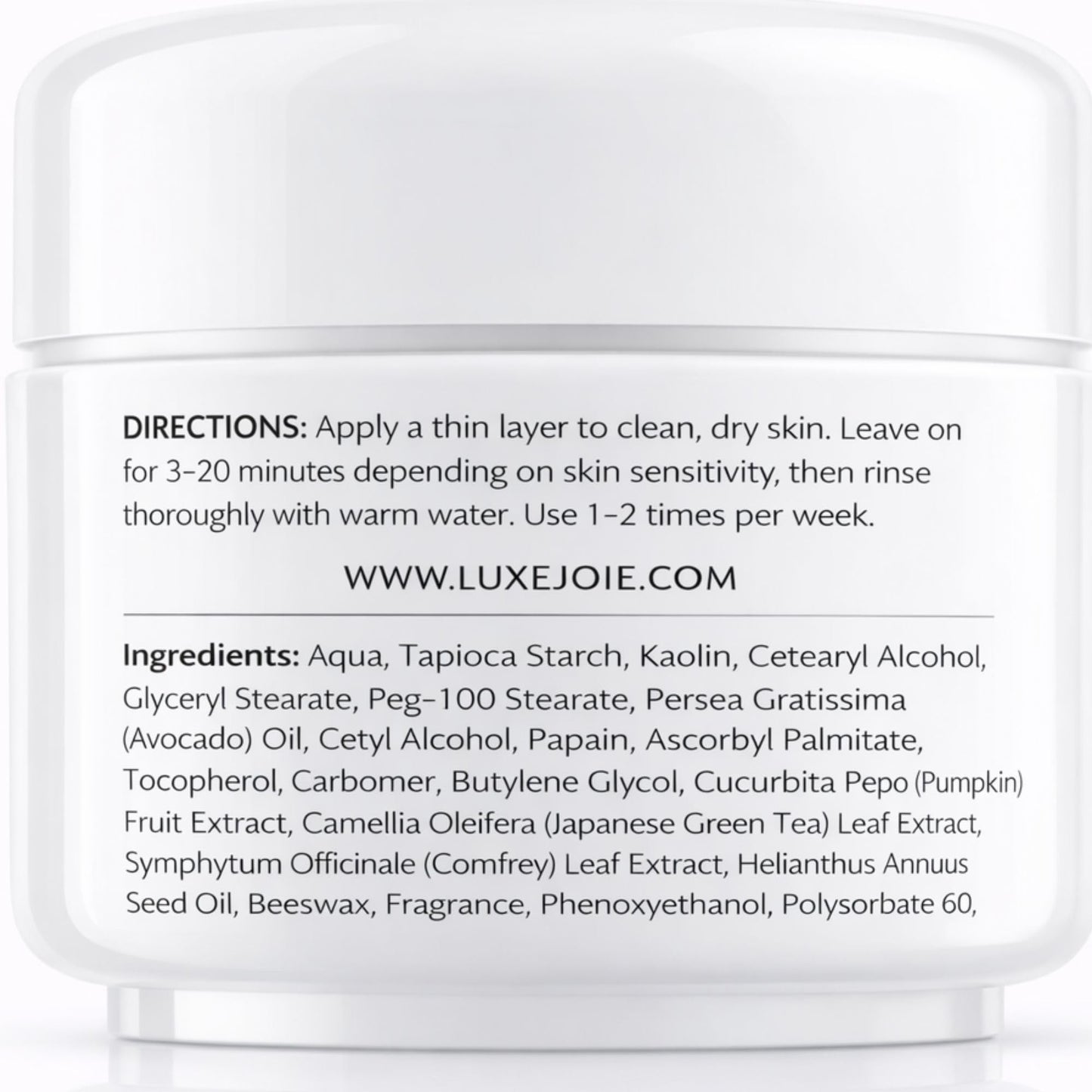 Papaya & Pumpkin Enzyme Face Mask – Creamy Fruit Enzyme Masque with Kaolin Clay – Gently Exfoliates for Smoother, Brighter-Looking Skin – All Skin Types Use 1–2x Weekly
