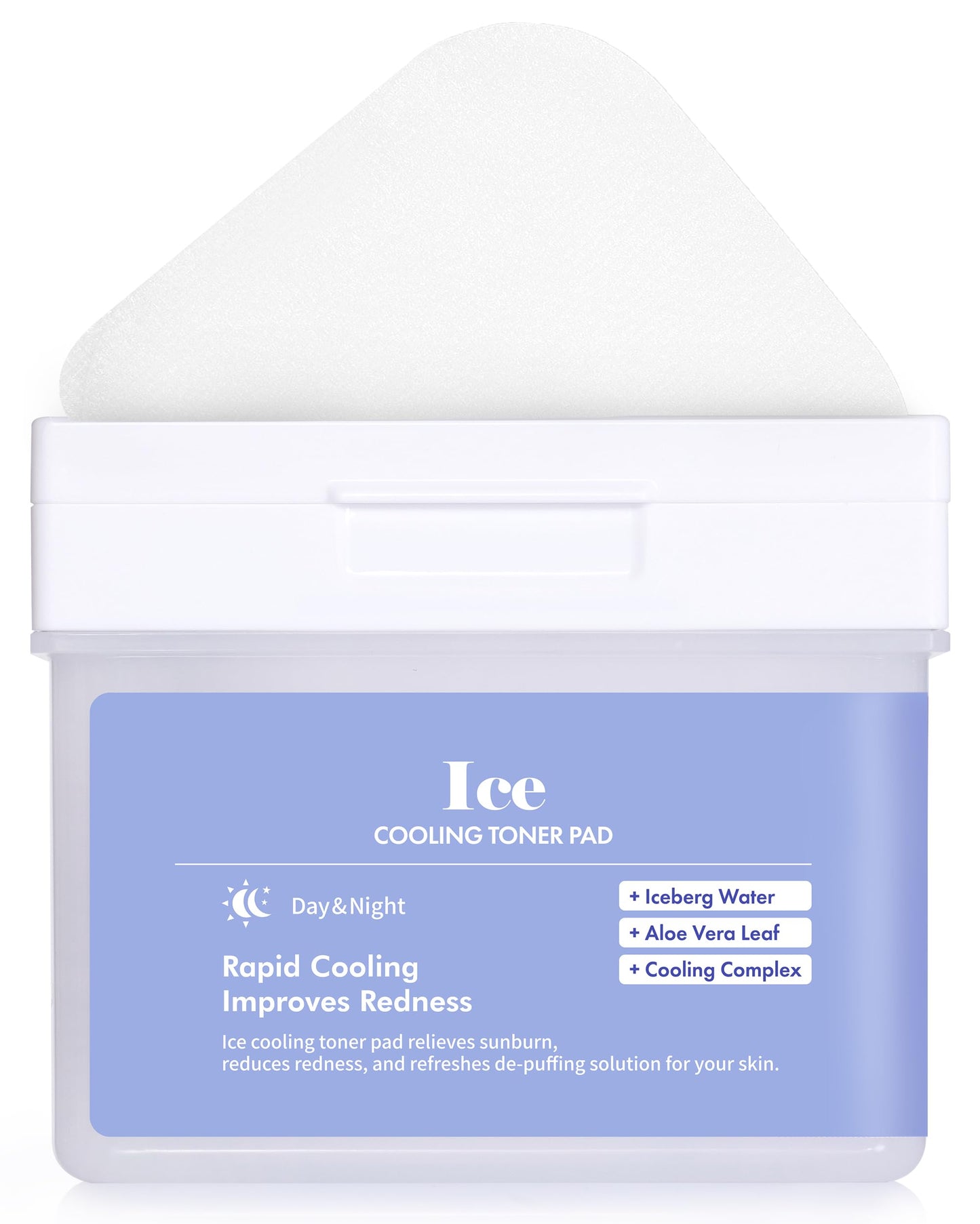 DERMAL Ice Cooling Toner Pads 120ct, Menthol Peppermint Aloe, with Tongs