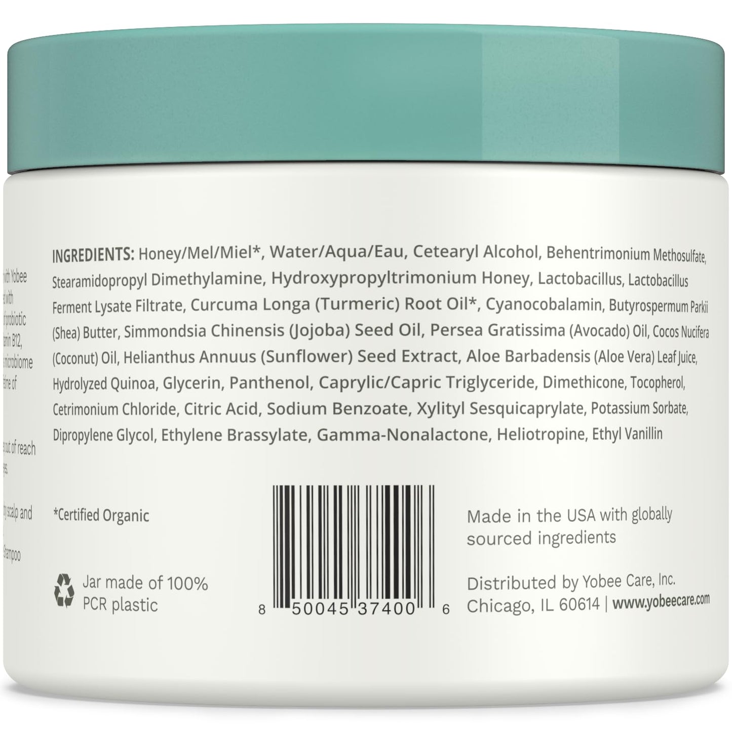 Yobee Restorative Scalp Mask - Dry Scalp Treatment Hair Mask - Probiotic Extracts, Organic Honey, Turmeric, Vitamin B12 - Natural Dry, Itchy, Sensitive Scalp and Dandruff Relief - for Adults, 4 fl oz