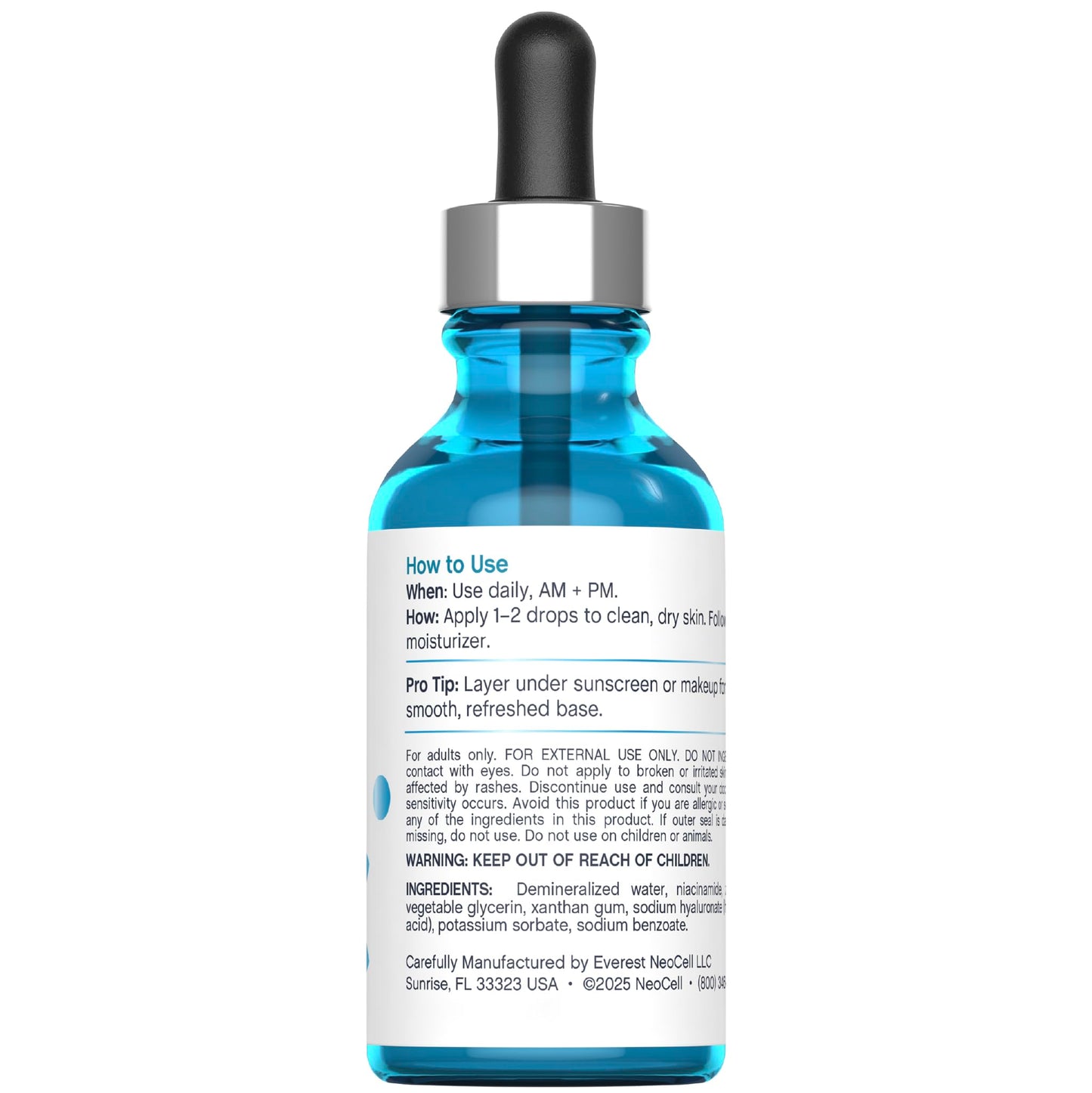 NeoCell Niacinamide Hyaluronic Acid Serum | 2 fl oz | Plus Zinc