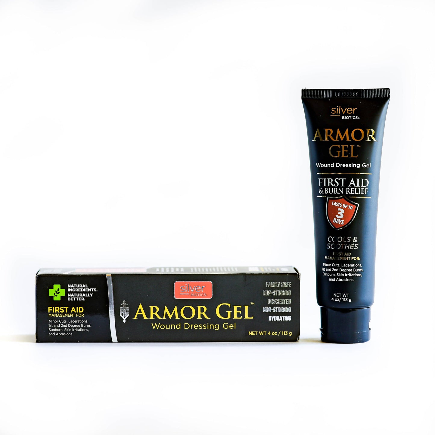 Silver Biotics Armor Gel Wound Dressing Gel | First Aid + Burn Relief 24 PPM Silver Gel | 4 oz