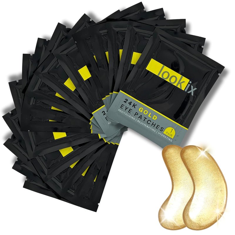 24K Gold Eye Mask - Reduce Puffy Eyes & Dark Circles - 15 Pairs of Hydrating Eye Gels