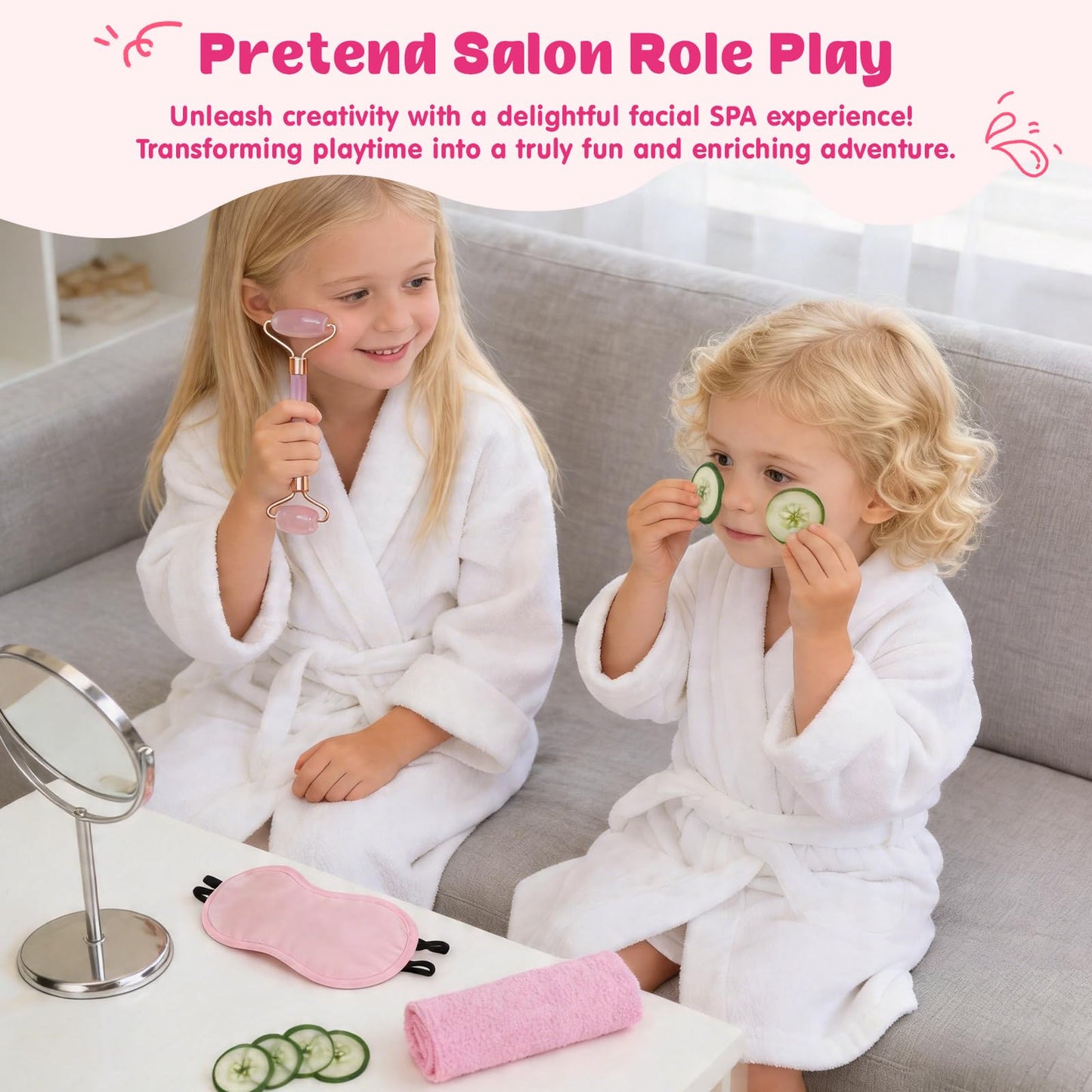 AuntyFey Kids Spa Day Kit for Gilrs, Kids Foot Spa Kit 6-8-12 with Rainbow Light Massage Foot Soak Tub, Girls Pedicure Spa Kit For Kids With Kids Spa Set For Girls Party Birthday Gift