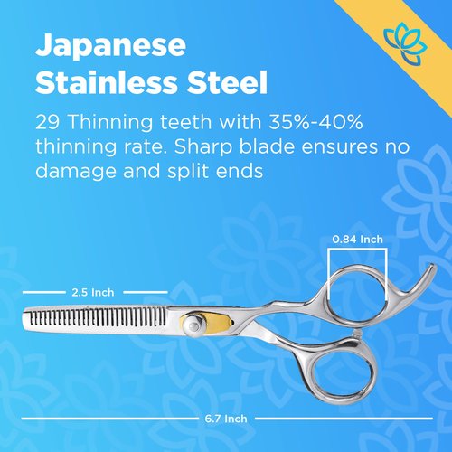 Equinox Professional Hair Scissors Set - Pro Barber Kit, Includes Hair Cutting Scissors, Thinning Shears, Straight Razor, 3 Combs, Clips, and Grippers - Hair Salon & Barber Supplies, Hair Tools