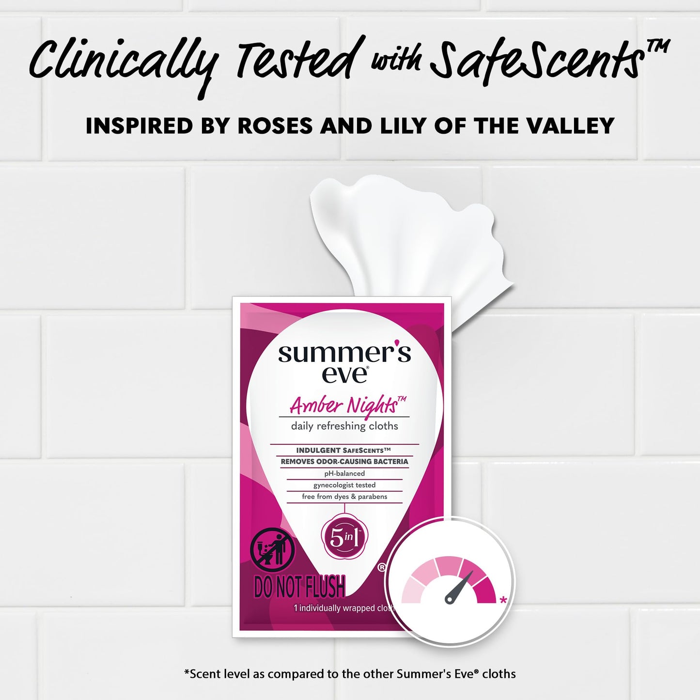 Summer's Eve Sheer Floral Daily Refreshing Feminine Wipes, Removes Odor, pH balanced, 16 count, 12 Pack