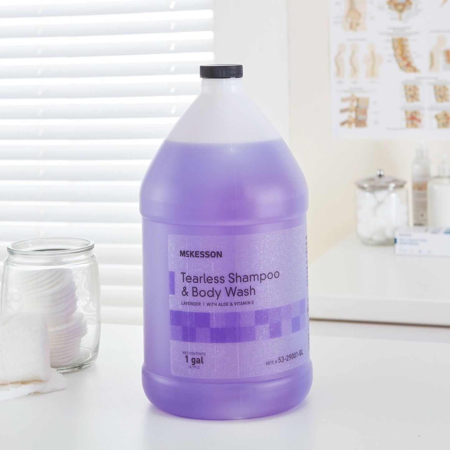 McKesson Shampoo and Body Wash with Aloe & Vitamin E, 1 Gallon [Pack of 1] Bulk, Refill, Tearless, Lavender