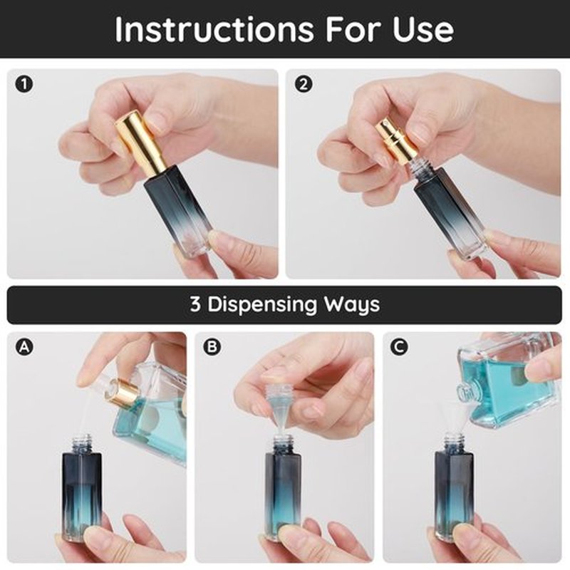 Segbeauty Travel Perfume Atomizer Refillable, 5 Packs 10ML Glass Spray Bottle for Perfume, Mini Portable Perfume Bottles Empty Fine Mist Sprayer Fragrance Cosmetic Container Kit Travel Essentials