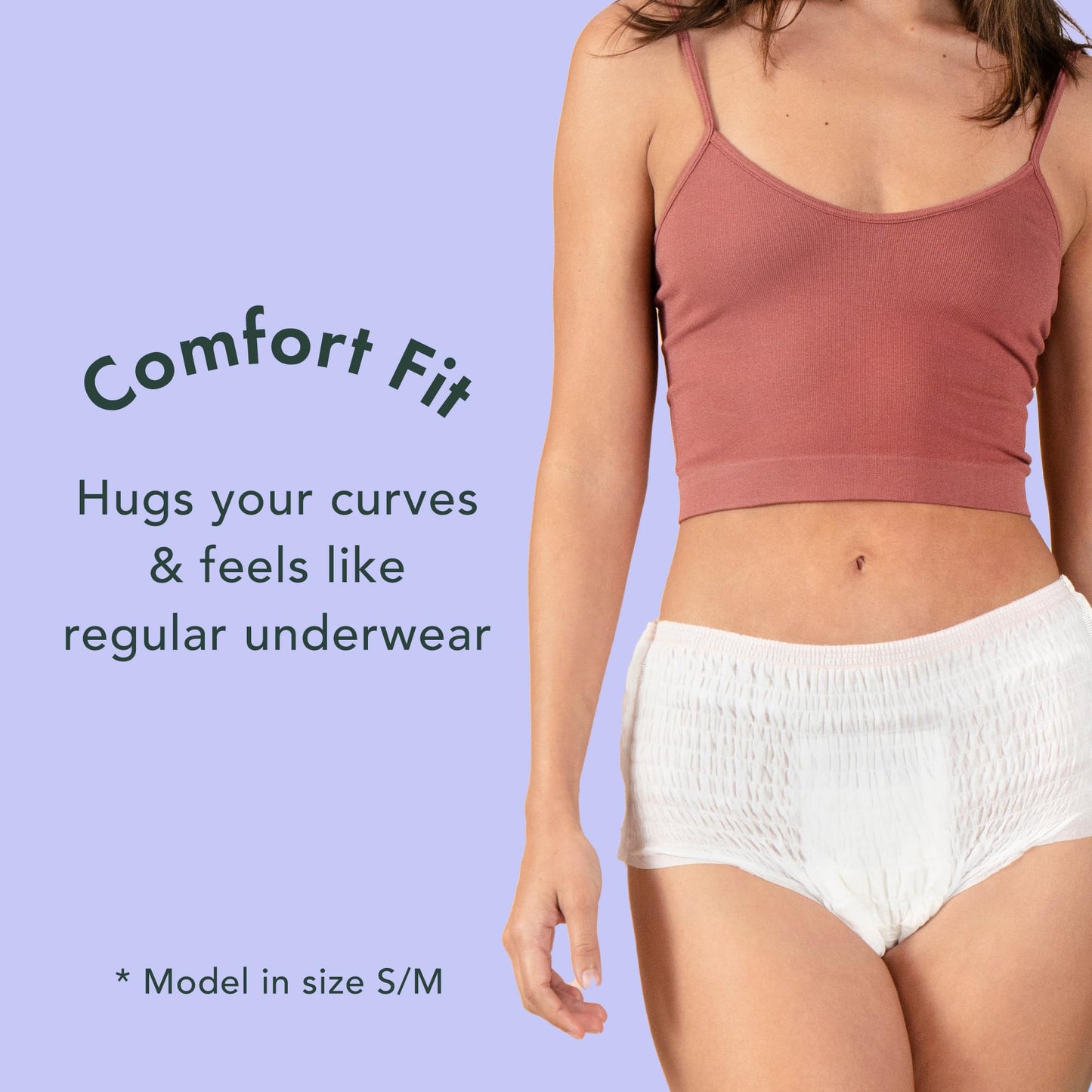 Rael Disposable Period Underwear, Organic Cotton Cover (Size S-M, 20 Ct)