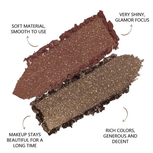 FeiCuiYun Double color eye shadow, Eyeshadows Creamy, high pigment eye makeup palette, matte shimmer metal eye shadow powder, Blendable, Ultra-Pigmented, Easy to Apply, Matte & Shimmer, (06)