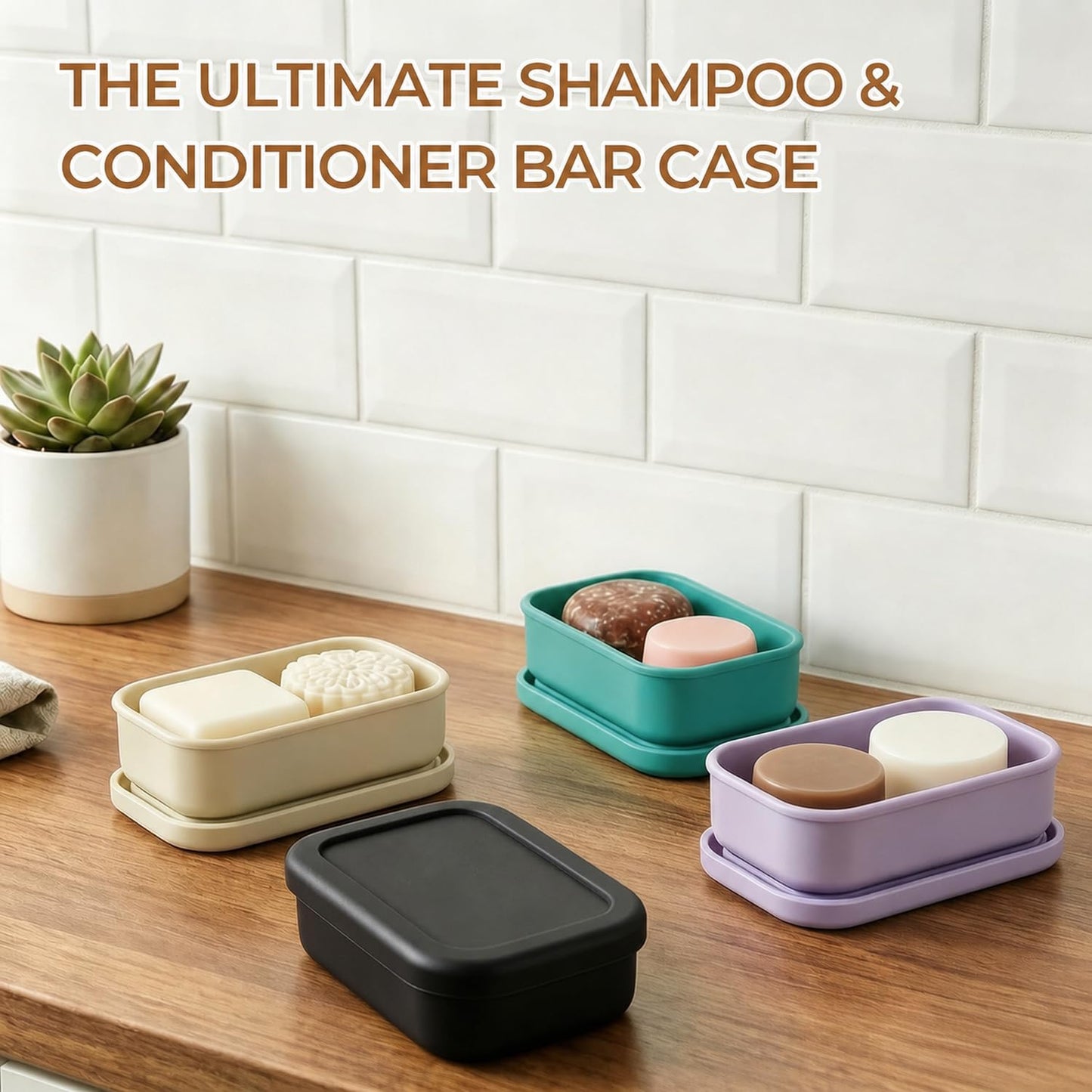 AIMAIAIMAI Silicone Shampoo Bar Travel Case with Drain Pad – Leak Proof Bar Soap Travel Case for 2 Bars, Shampoo & Conditioner Bar Holder for Camping, Gym | 1 Pack, Green
