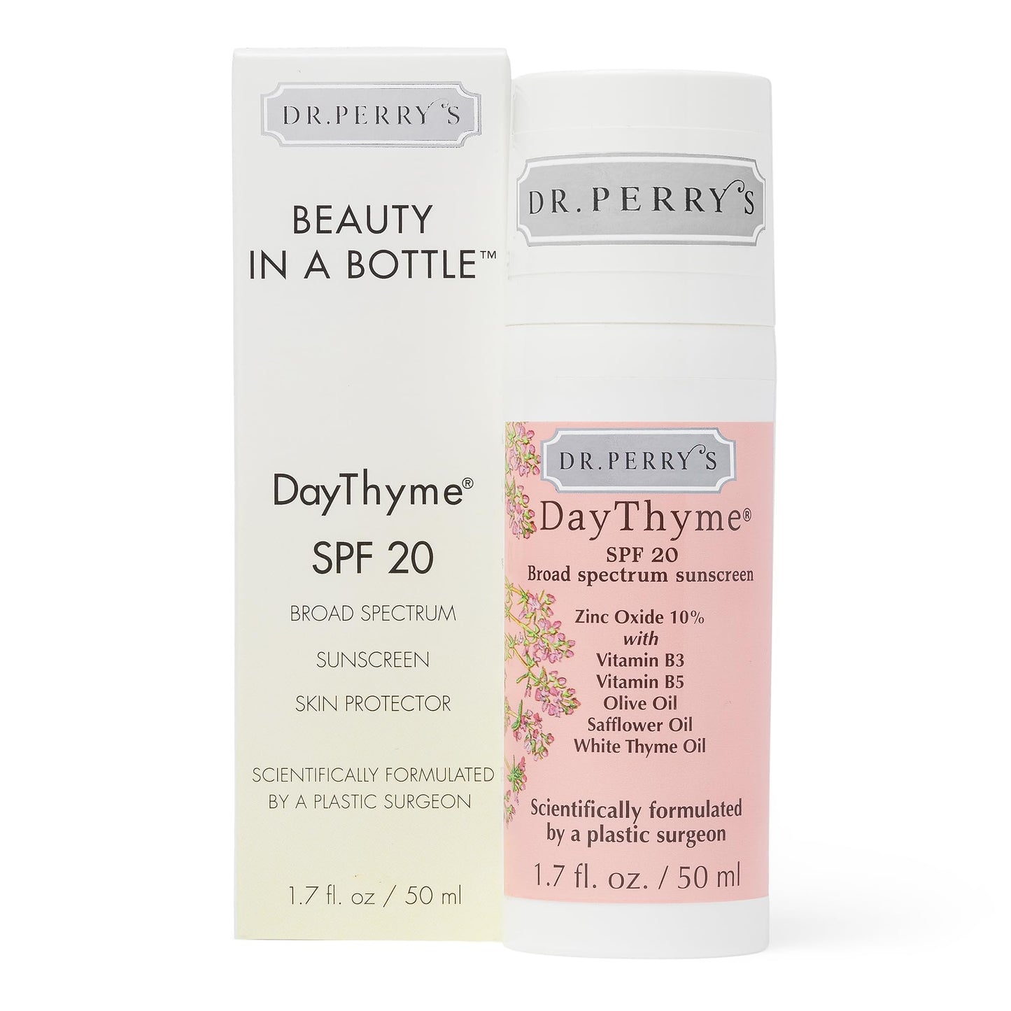 Dr. Perry's DayThyme SPF 20 Daily Broad Spectrum Sunscreen with Zinc Oxide and Vitamins B3, B5