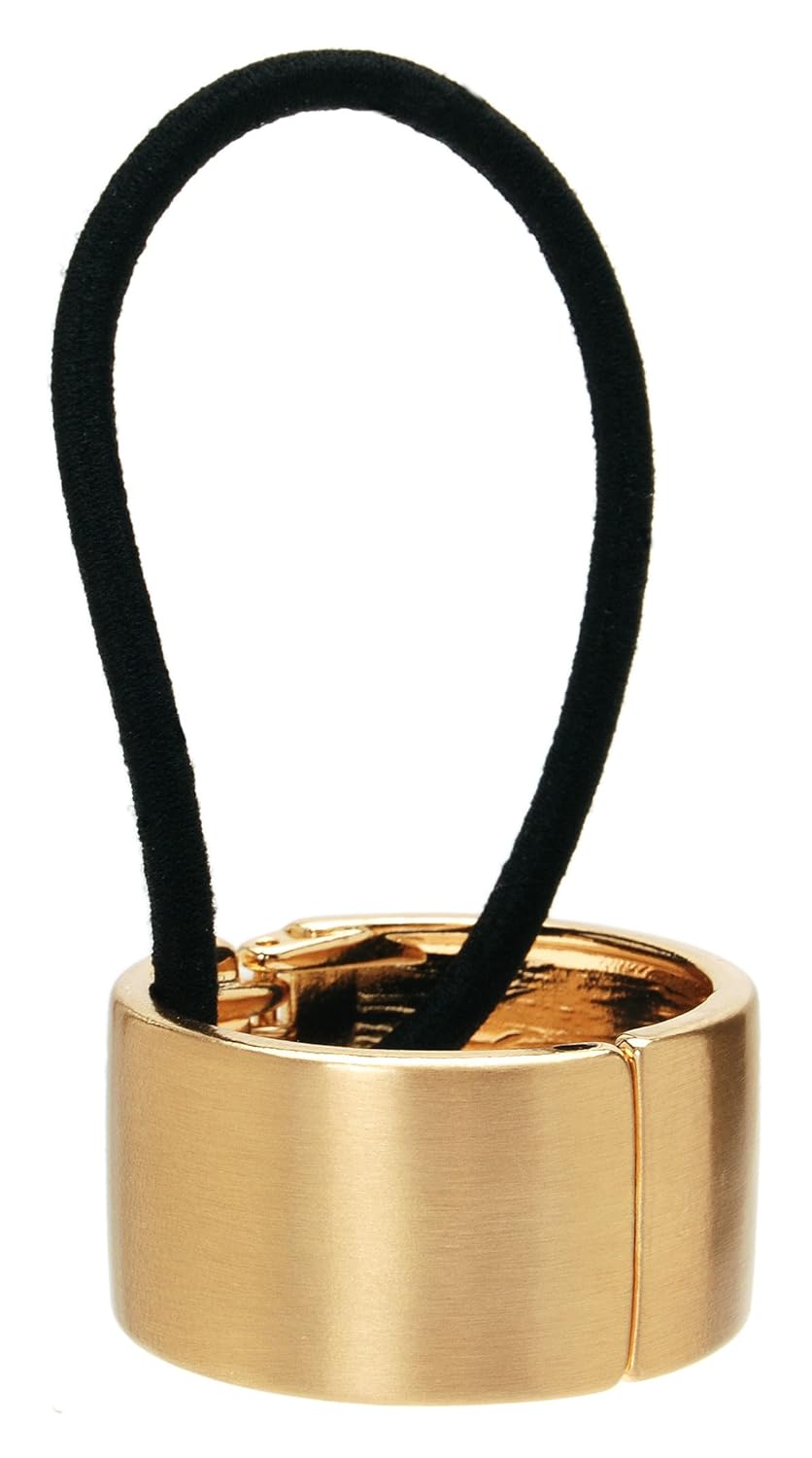 Brushed Gold L. Erickson Metal Cuff Ponytail Holder - Stylish Hair Accessory