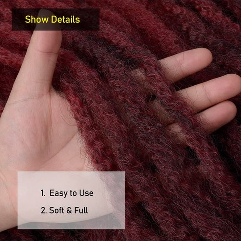 KGBFASS 36inch Marley Hair Ombre Burgundy Super Long Kinky Curly Marley Twist Braiding Crochet Hair Synthetic Afro Marley Braids Faux Locs Cuabn Twists Hair Extensions 3Pcs