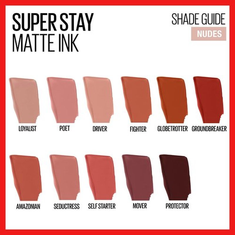 Maybelline Super Stay Matte Ink Liquid Lipstick Makeup, Long Lasting High Impact Color, Up to 16H Wear, Seductress, Light Rosey Nude, 1 Count