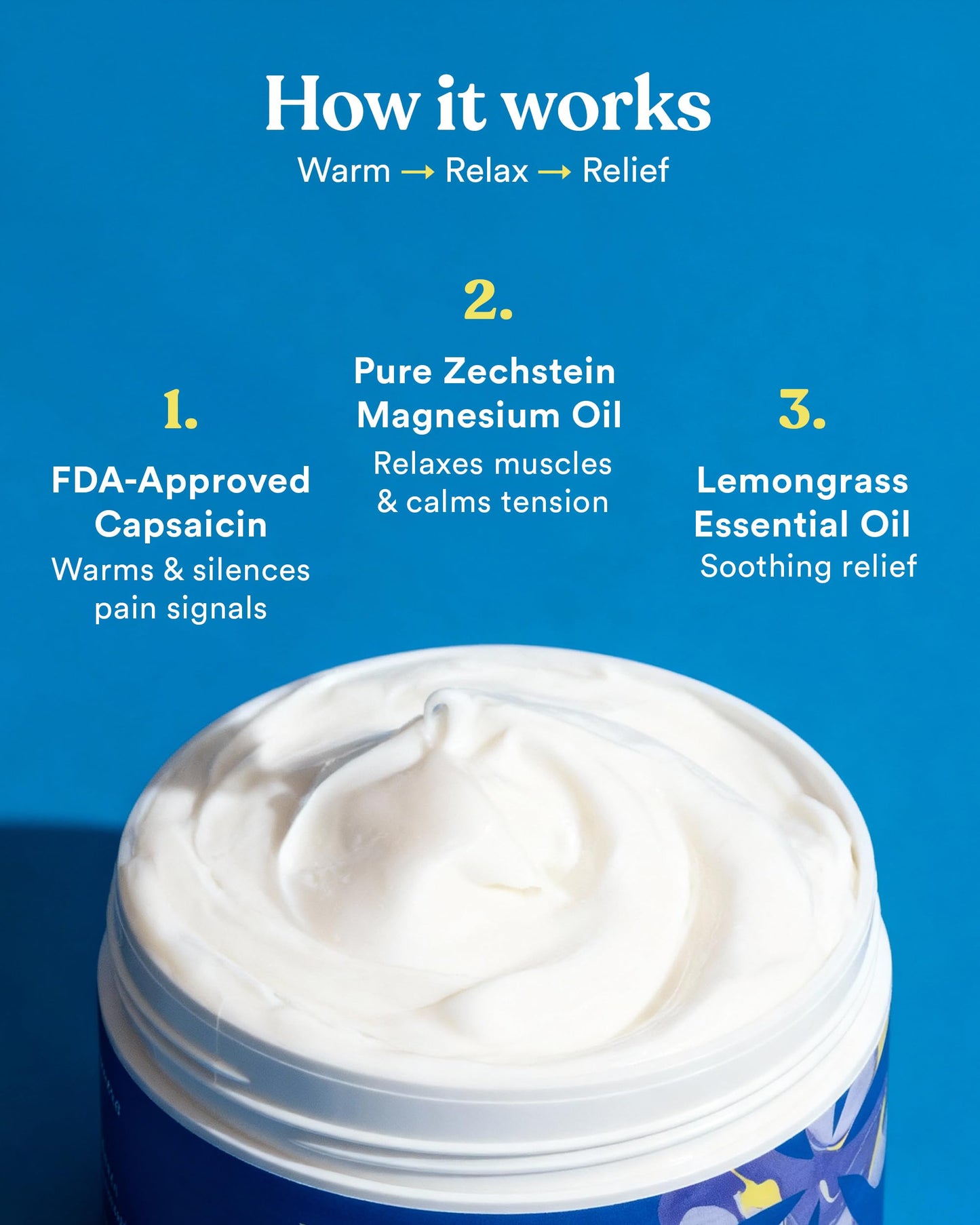 ASUTRA Melt Pain Away Magnesium Cream for Pain Relief for Feet and Body