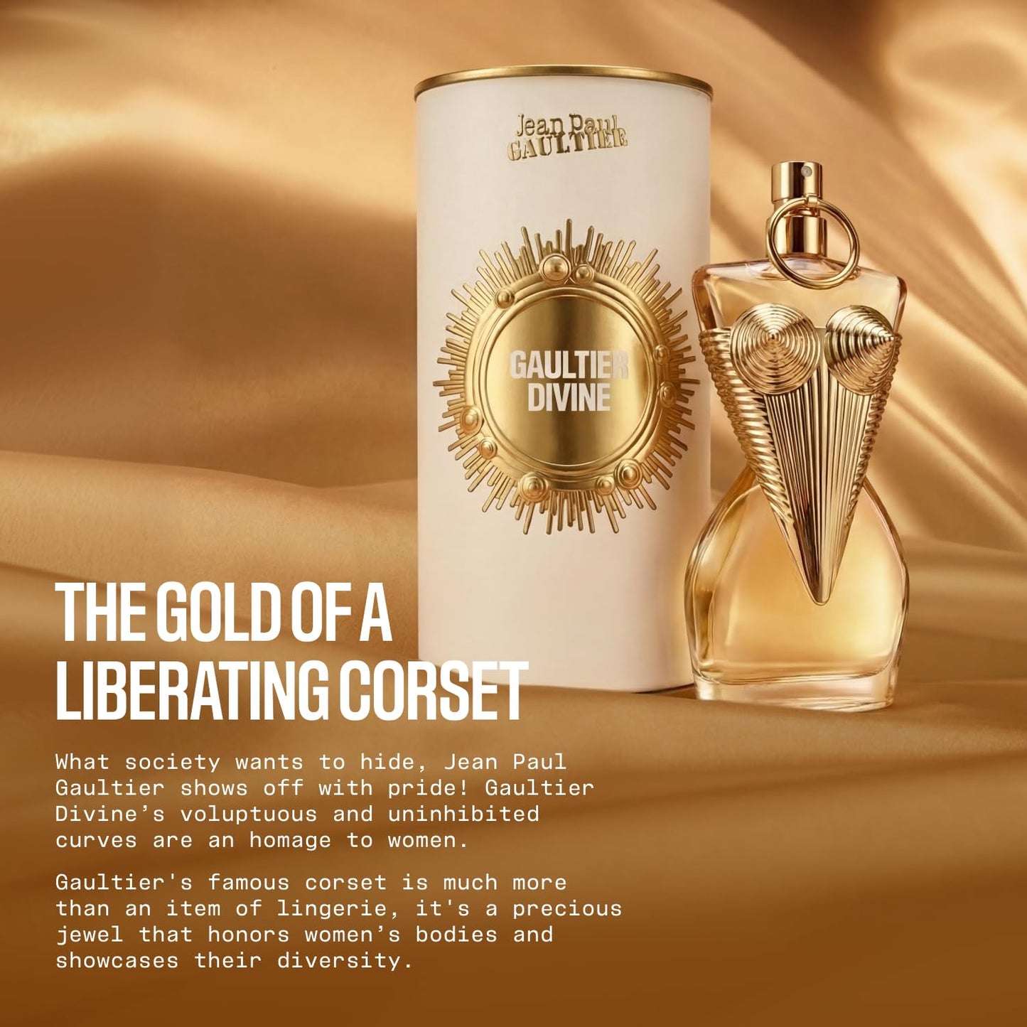 Jean Paul Gaultier Gaultier Divine Eau de Parfum - Long Lasting Floral Perfume for Women with Salty Note, Fleur de Lys & Meringue - Refillable Women's Designer Fragrance Spray, 3.4 oz