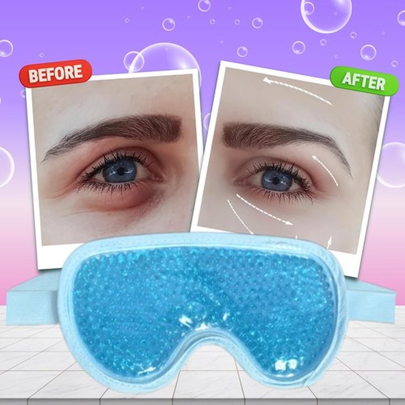 Cooling and Heating Gel Bead Eye Mask - Reusable Eye Mask with Cooling Gel for Puffiness, Migraines, Headaches & Post-Surgery Relief - Cold Eye Mask for Puffy Eyes & Relaxation (Blue)