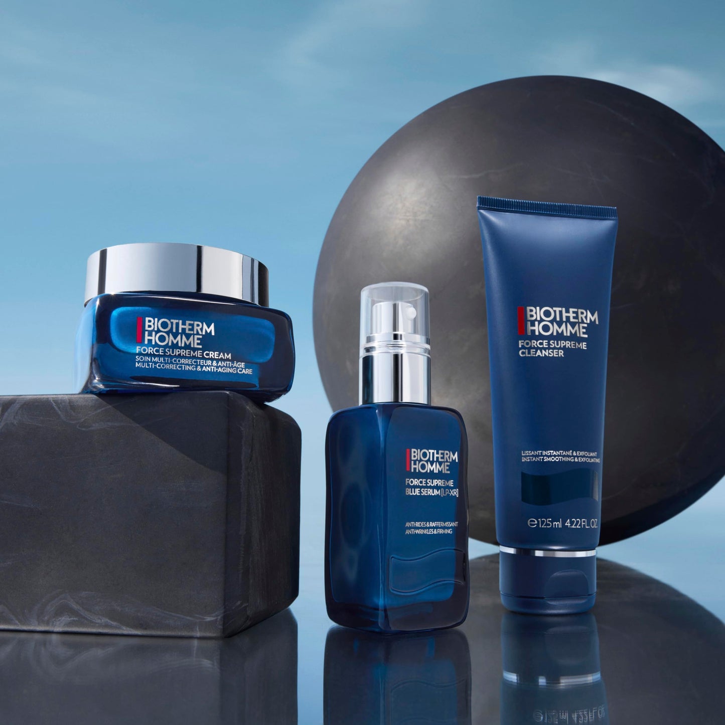 Biotherm Force Supreme Cleanser, Smoothing & Exfoliating Face Cleanser for Men with Blue Algae, Cedar Bud Extract & Exfoliating Micro-Particles, for Soft and Comfortable Skin, 4.2 Fl. Oz.