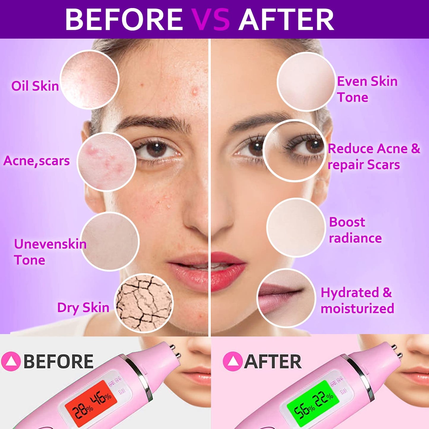 Ouhans Jelly Mask Powder for Facials,Lavender Jelly Masks for Facials Professional,Jelly Face Mask,Hydrating, Brightening & Nourishing,DIY SPA Rubber Mask,with double-ended silicone brush,23 Fl Oz