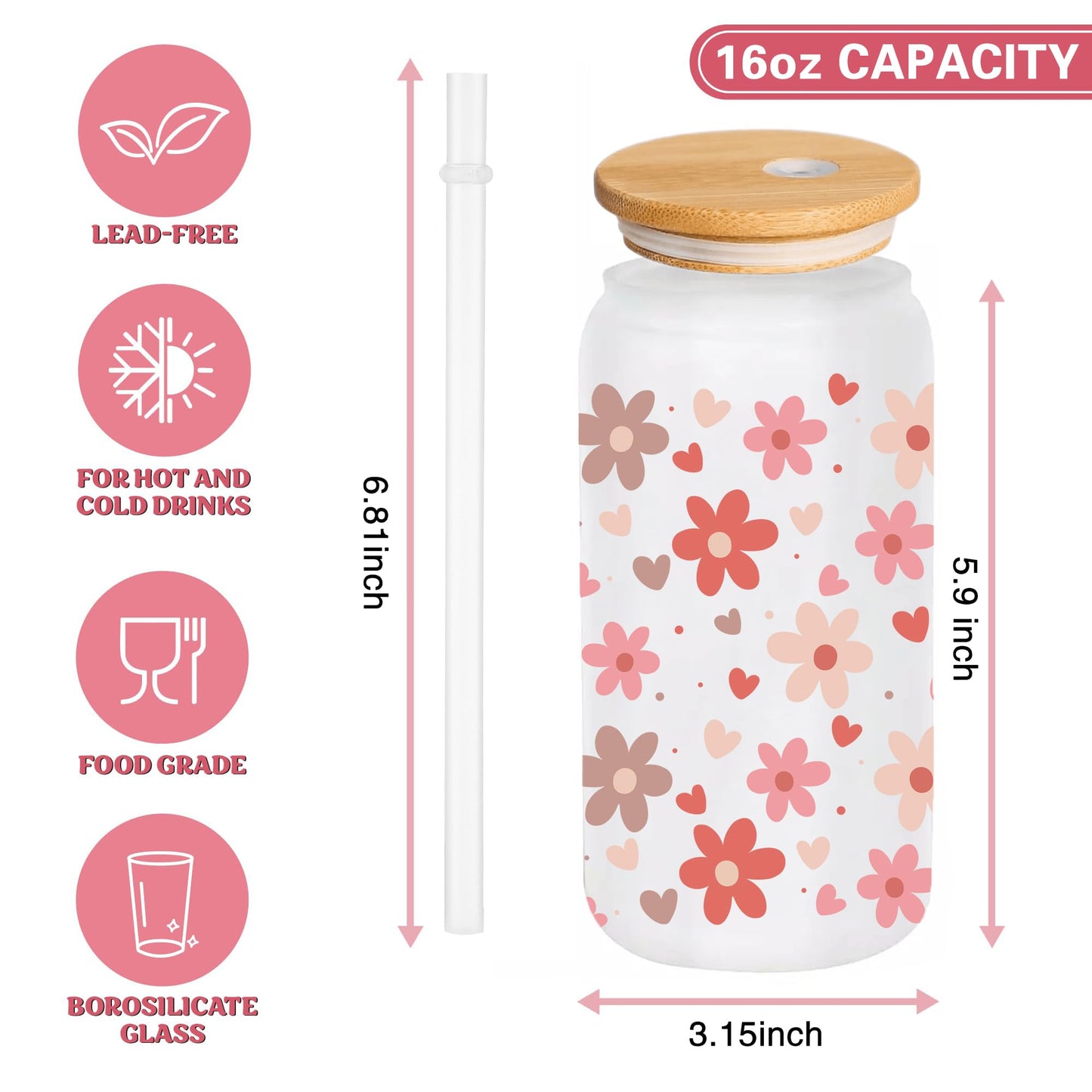 4MELLY Birthday Gift Baskets for Women Birthday Happy Gift Set Box for Woman Her Teen Girl Sister Best Friend Cute Daisy Aesthetic Glass Cups Gift Set
