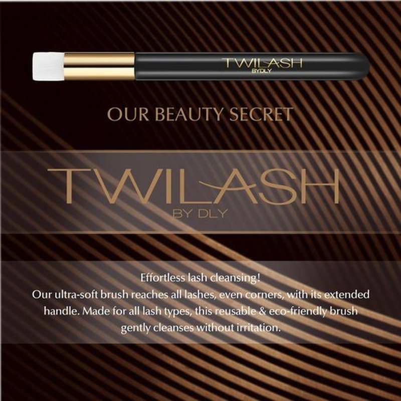 TWILASH BY DLY Lash Shampoo 100ml/ 3.42oz for Salon & Home Use - High-Purity Eyelash Cleanser, And an Extended Handle Lash Shampoo Brush