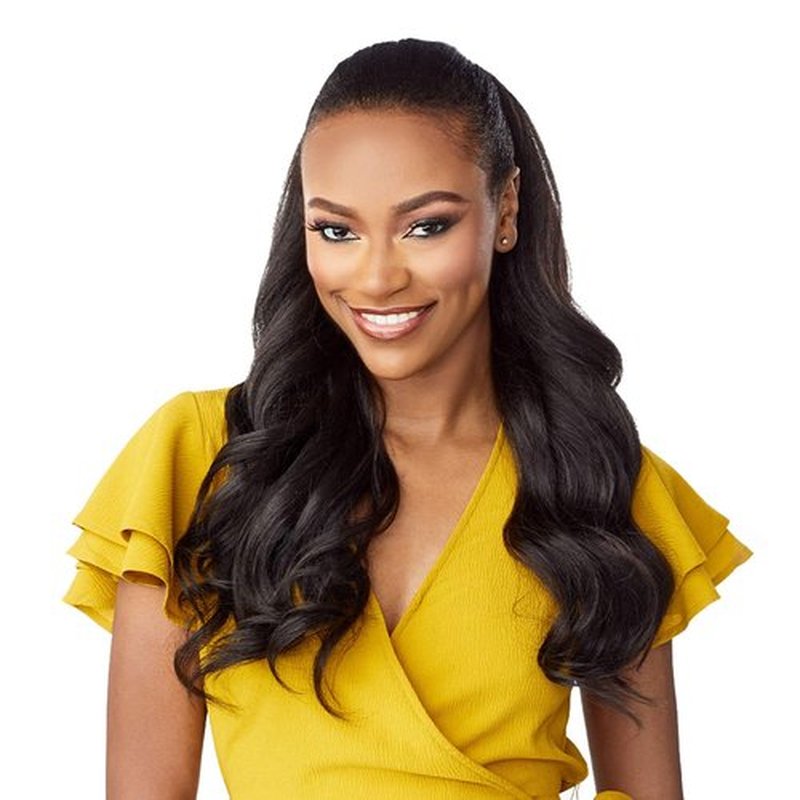 Sensationnel Instant Weave Synthetic Half Wig with Drawstring Cap - IWD 004 (1 Jet Black)