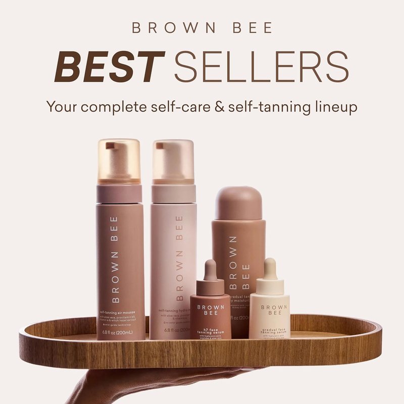 Brown Bee Self Tanning Mousse Refill - Fast-Drying Organic DHA Tanning Foam, 200ml | Almond Scent