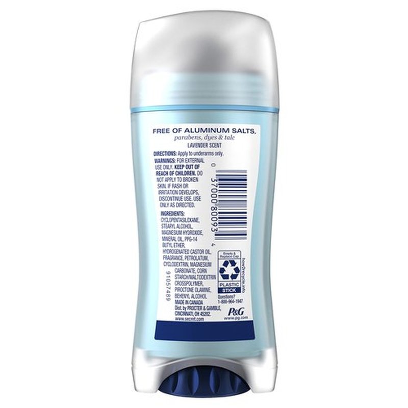 Secret Aluminum Free Lavender Deodorant, 2.4 ounces (Pack of 2)