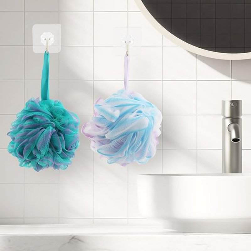 Fu Store Bath Sponges Shower Loofahs 70g Mesh Balls Sponge for Body Wash Bathroom Men Women - 4 Pack Scrubber Cleaning Loofah