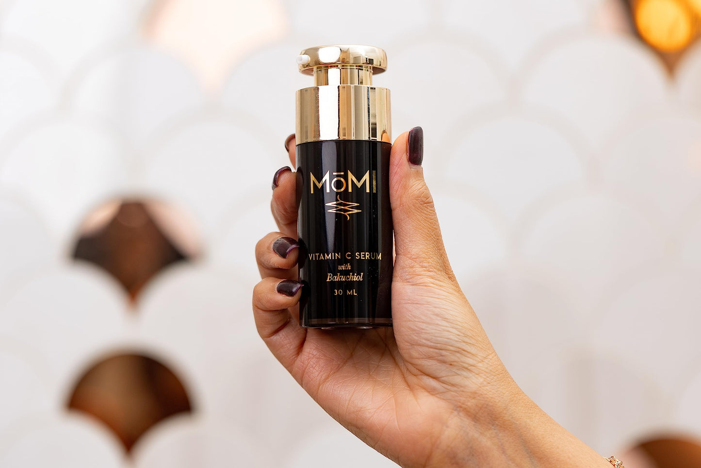 MōMI Vitamin C Serum with Bakuchiol. Brightening, firming, helps with hyperpigmentation. Contains 20% THD Ascorbate, HA, Ferulic Acid, Vitamin E and Bakuchiol,