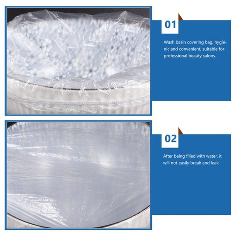 Baluue 300Pcs Spa Pedicure Disposable Liner Foot Bath Liners Bath Basin Bags for Hotel Beauty Spa and Home Use (White)