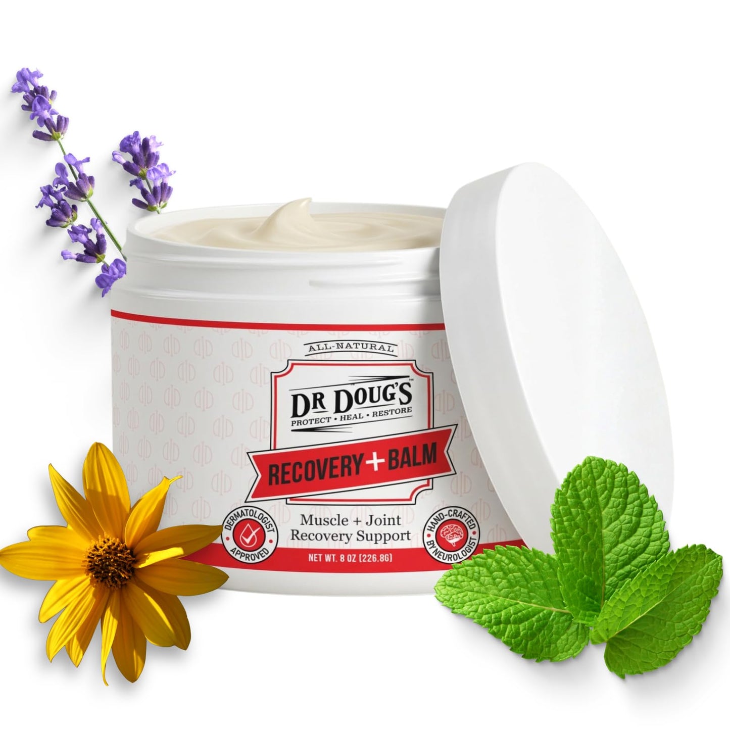 Dr. Doug's Recovery Balm – Organic Arnica & Magnesium Topical Rub – Soothing Support Lotion for Active Muscles, Joints, & Skin – Dermatologist Approved, Handmade in USA – (8 Ounce (Pack of 1))