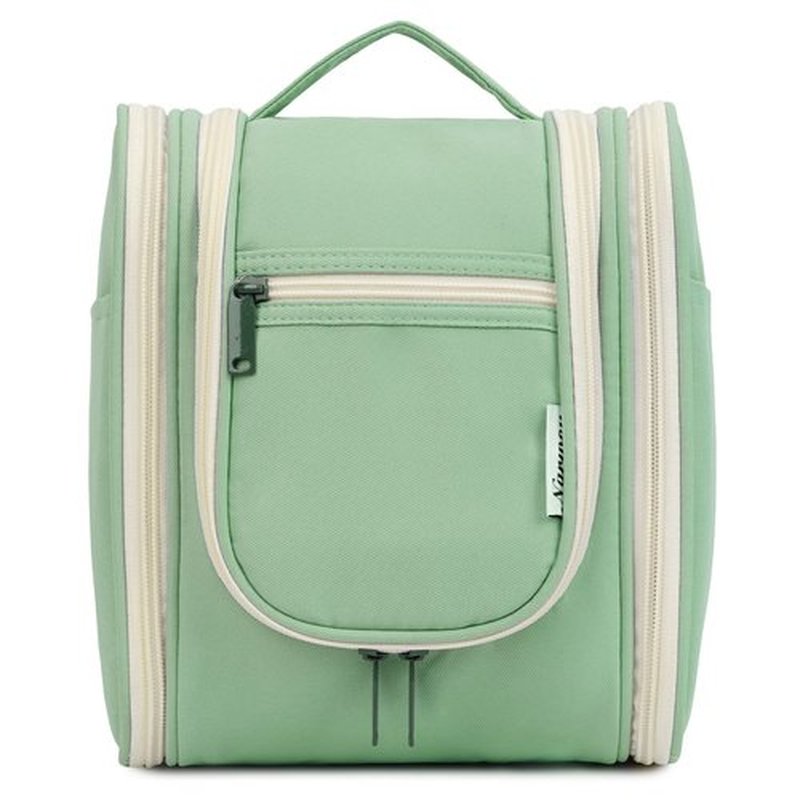 Narwey Small Hanging Toiletry Bag Women Travel Makeup Bag Organizer Toiletries Bag for Travel Size Essentials Accessories Cosmetics (Medium, Spring Green)