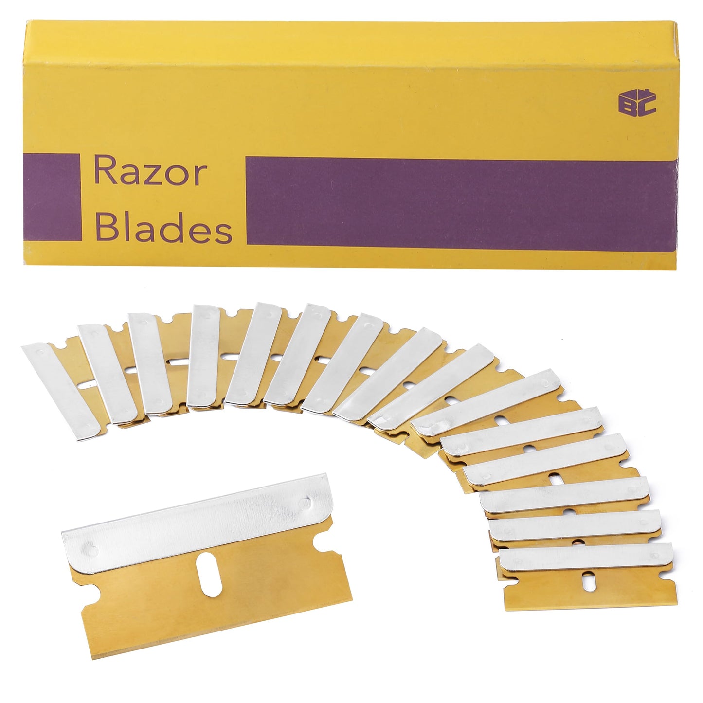 Bates Choise - Single Edge Razor Blades, 50 Pack, Gold, Razor Blades Single Edge, Straight Edge Razor Blade, Scraper Blades, Single Edge Blades, Single Edge Razor Blade