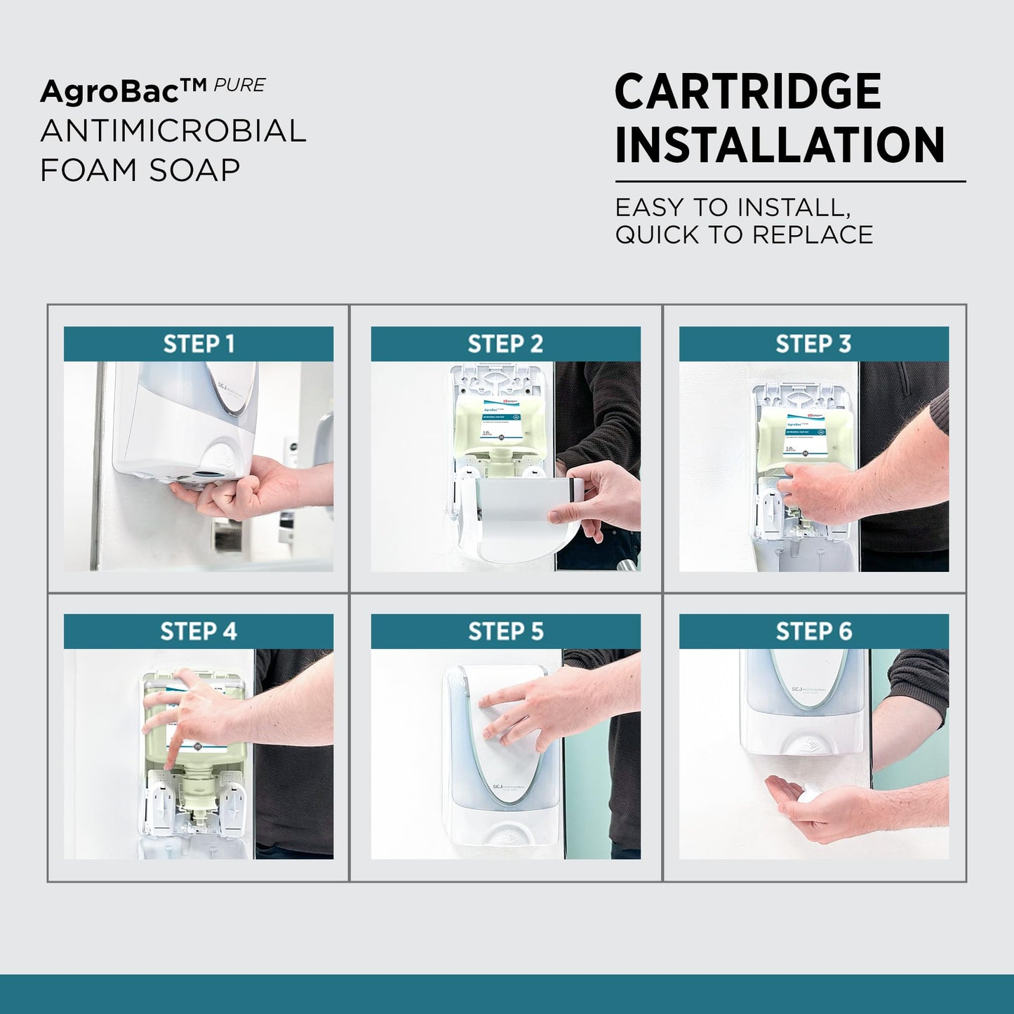 AGROBAC PURE FOAM ANTRIBAC HAND WASH 1.2 LITER TOUCH FREE, 3 PACK