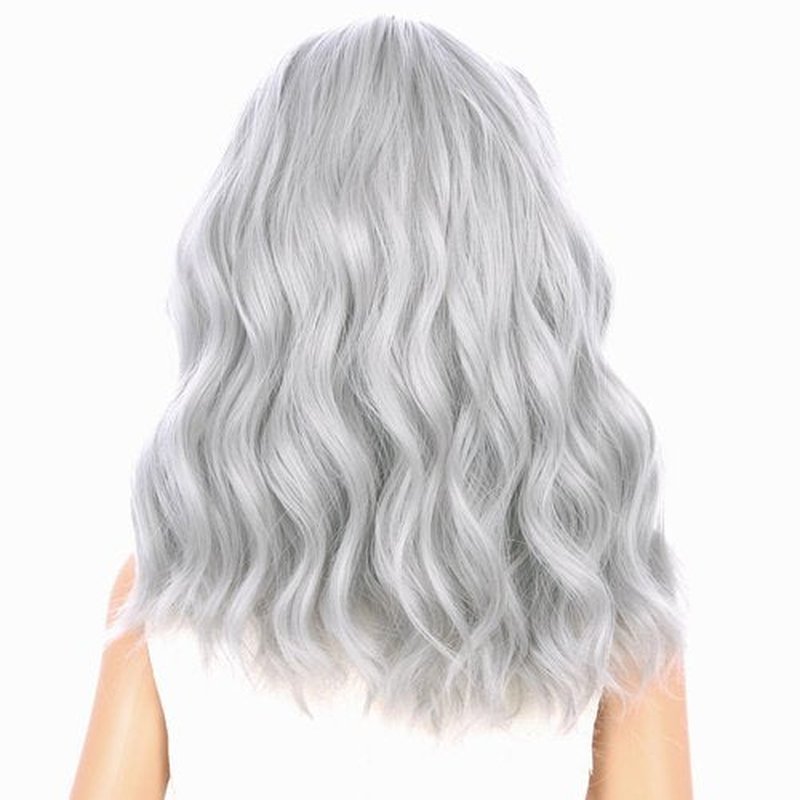 PATTNIUM Kids Silver Wig Child Size Short Wavy Wig Silver White Wig for Kids Cosplay Halloween Party Costume Heat Resistant Synthetict Wig for Girls (Silver White)