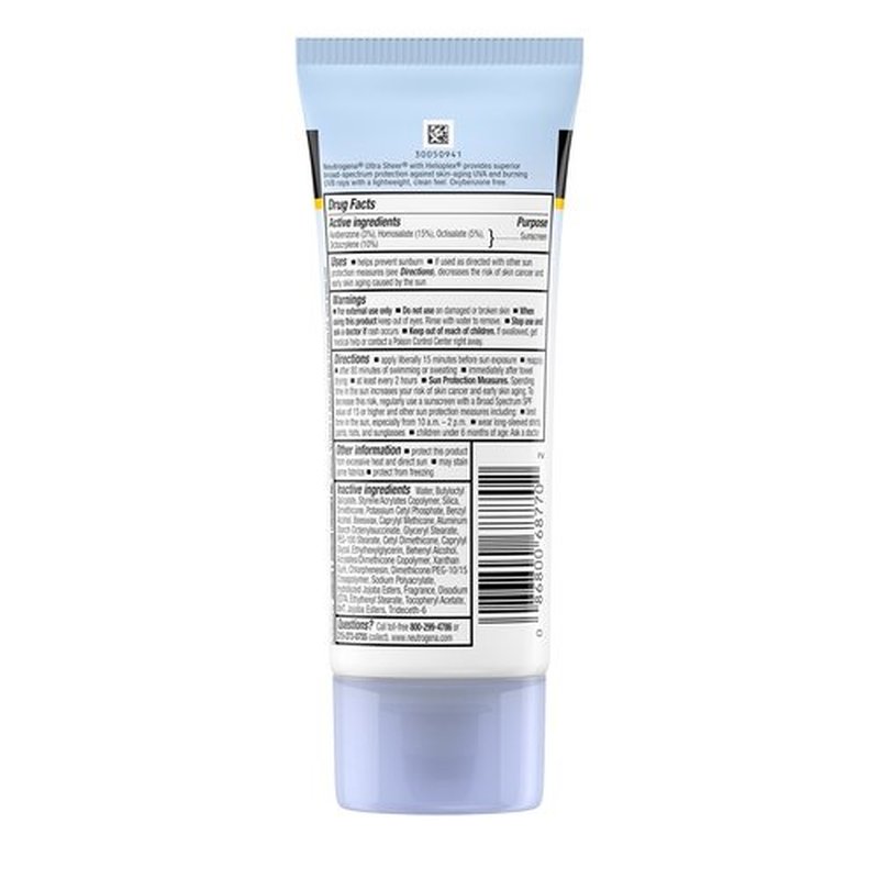 Neutrogena Ultra Sheer Dry-Touch Sunscreen Lotion, Broad Spectrum SPF 70 UVA/UVB Protection, Lightweight Water Resistant, Non-Comedogenic & Non-Greasy, Travel Size, 3 fl. oz (Pack of 3)