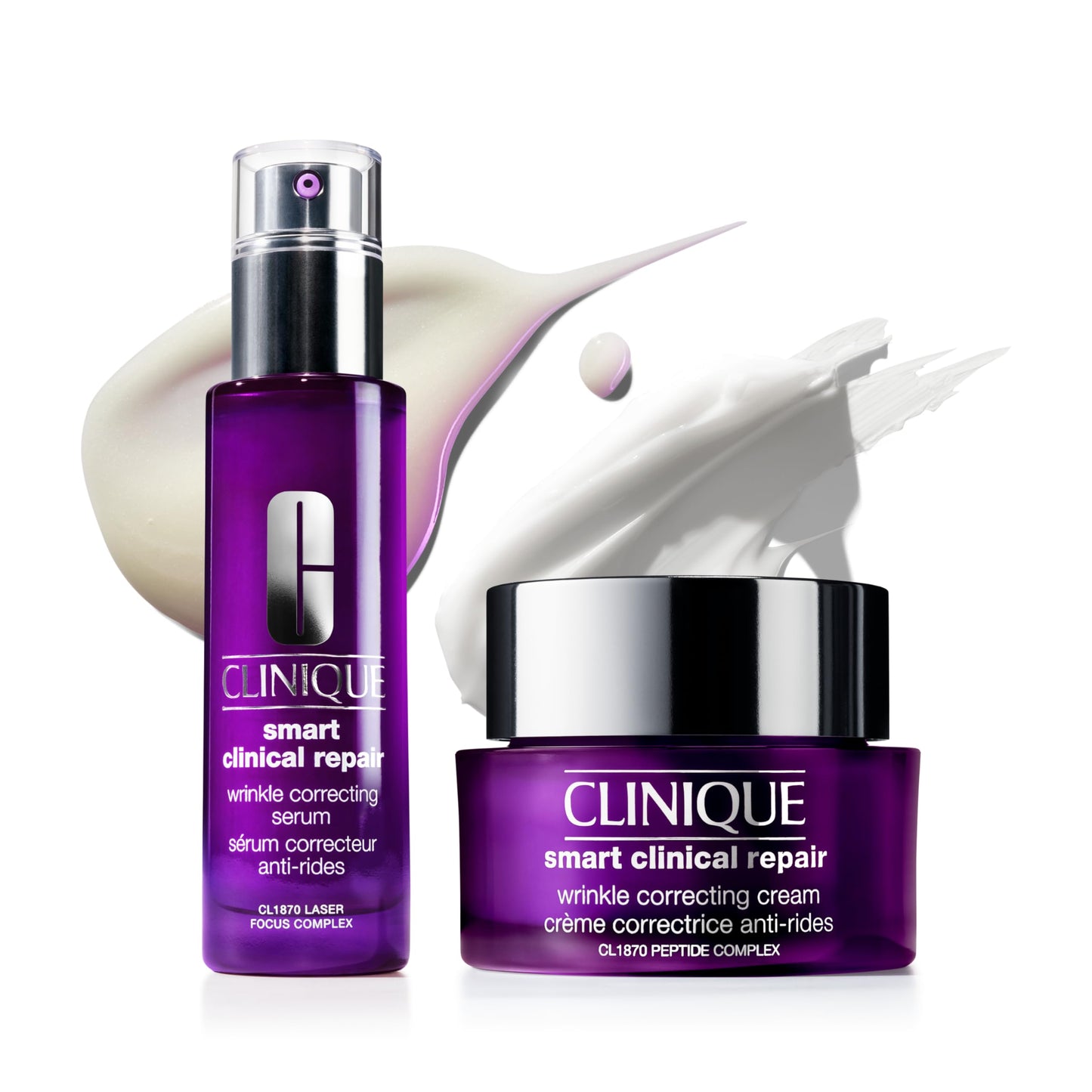 Clinique Smart Duo - Smart Clinical Repair Wrinkle Correcting Anti Aging Face Cream + Smart Clinical Repair Wrinkle Correcting Anti Aging Face Serum