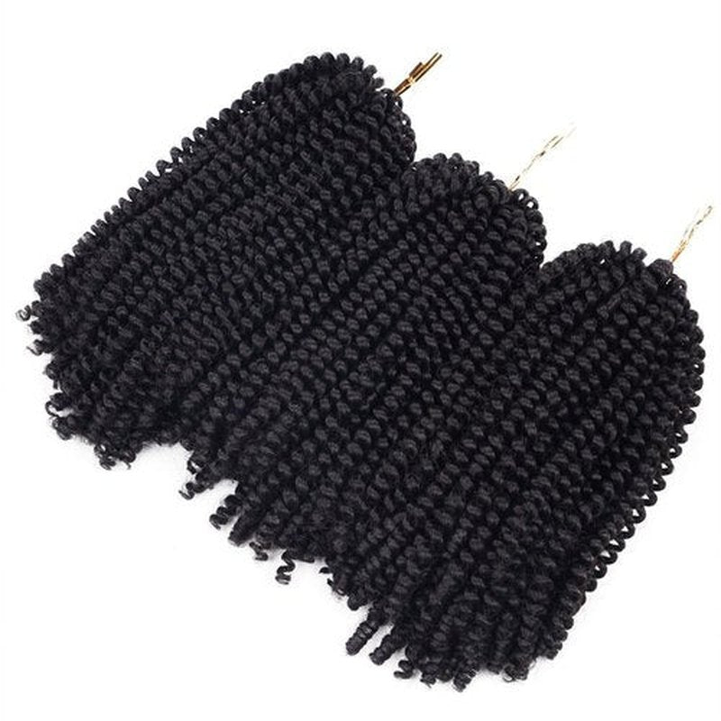 Beyond Beauty Spring Twist Crochet Hair 90strands 8 Inch Fluffy Spring Twists Braiding,Spring Twist Crochet Braids Bomb Twist Crochet Hair for Black Women(#2)