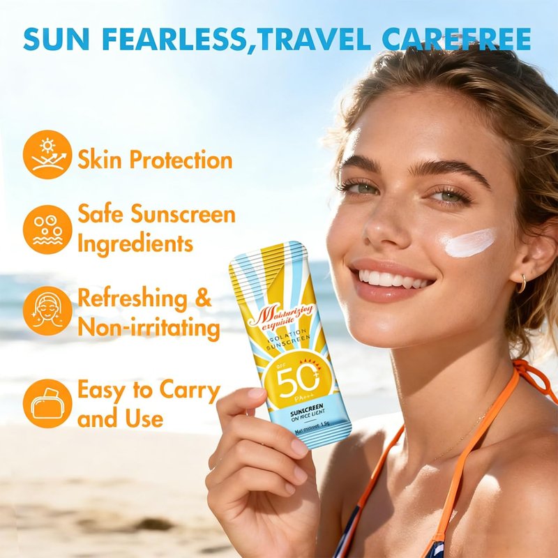 Mini Sunscreen SPF 50+ | 30 Pack Travel Size for Face & Body - Waterproof, Lightweight, Non-Greasy